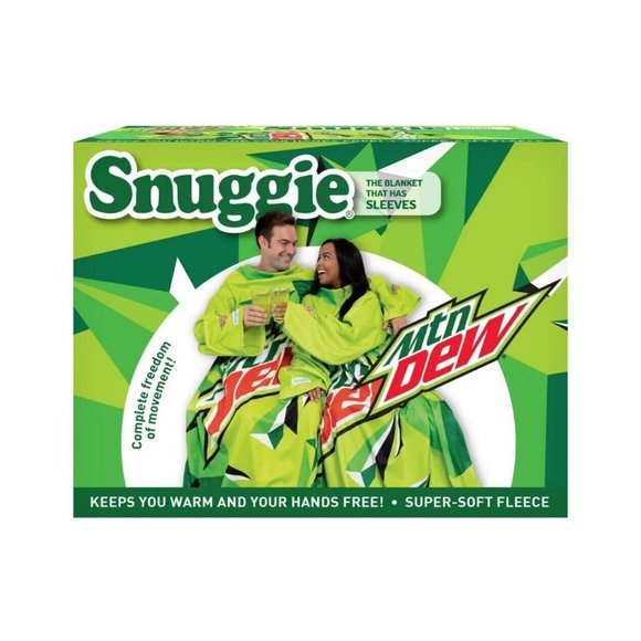 Mt. Dew SNUGGIE, The Original Wearable Soft Fleece Gamer Blanket, Green 71x54